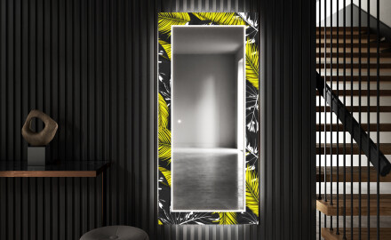 Dekoratyvinis veidrodis su LED apšvietimu prieškambariui - gold jungle