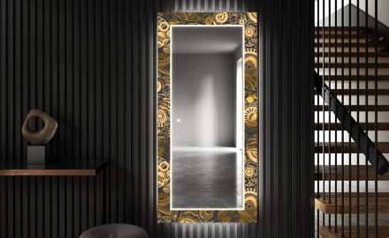 Dekoratyvinis veidrodis su LED apšvietimu prieškambariui - ancient pattern