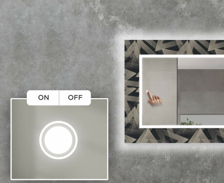 Dekoratyvinis veidrodis su LED apšvietimu valgomajam - dotted triangles #4