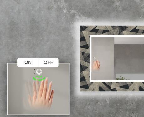 Dekoratyvinis veidrodis su LED apšvietimu valgomajam - dotted triangles #5