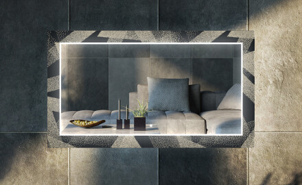 Dekoratyvinis veidrodis su LED apšvietimu valgomajam - dotted triangles