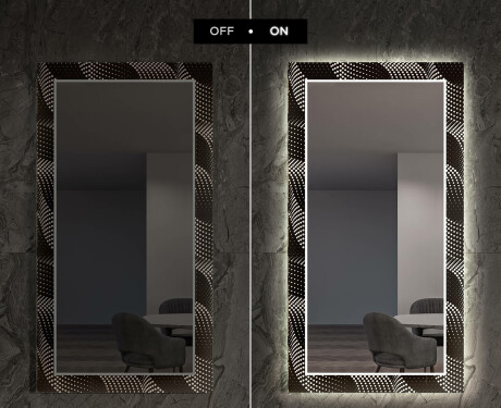 Dekoratyvinis veidrodis su LED apšvietimu valgomajam - dark wave #7