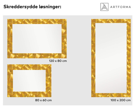Dekoratyvinis veidrodis su LED apšvietimu prieškambariui - gold triangles #6