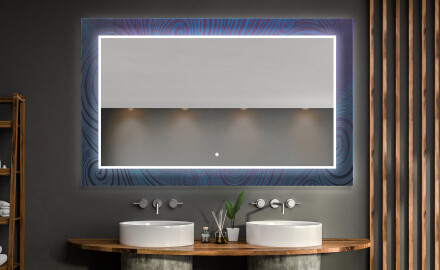 Apšviečiamas dekoratyvinis veidrodis voniai - blue drawing