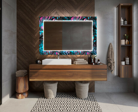 Apšviečiamas dekoratyvinis veidrodis voniai - fluo tropic #12