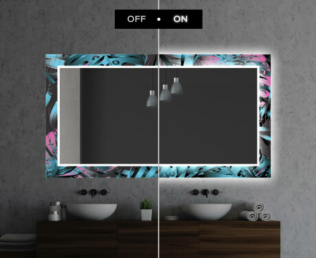 Apšviečiamas dekoratyvinis veidrodis voniai - fluo tropic #7