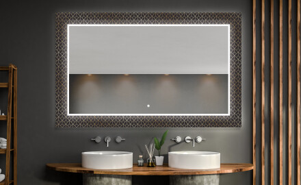 Apšviečiamas dekoratyvinis veidrodis voniai - golden lines