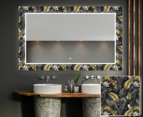 Apšviečiamas dekoratyvinis veidrodis voniai - goldy palm