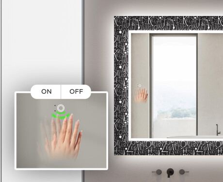 Apšviečiamas dekoratyvinis veidrodis voniai - gothic #5