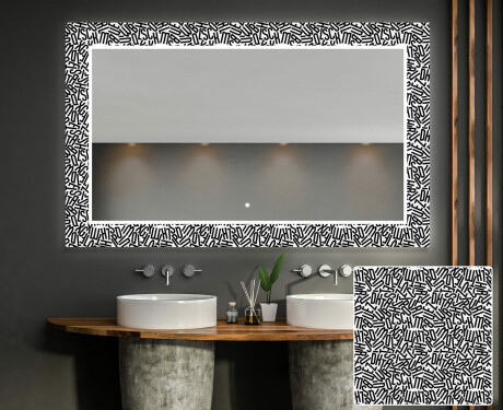 Apšviečiamas dekoratyvinis veidrodis voniai - letters