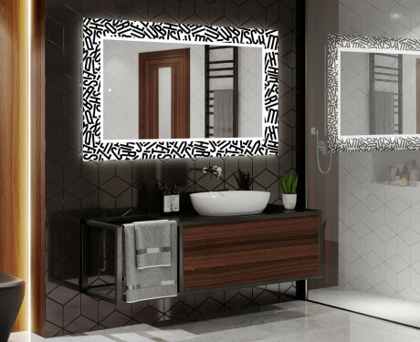 Apšviečiamas dekoratyvinis veidrodis voniai - letters #2