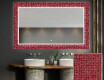 Apšviečiamas dekoratyvinis veidrodis voniai - red mosaic #1