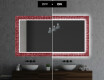 Apšviečiamas dekoratyvinis veidrodis voniai - red mosaic #7