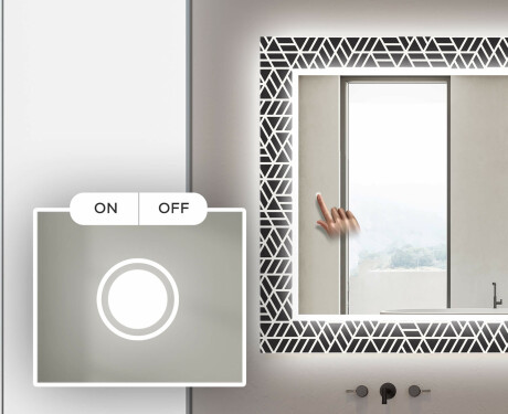 Apšviečiamas dekoratyvinis veidrodis voniai - triangless #4