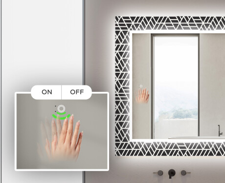 Apšviečiamas dekoratyvinis veidrodis voniai - triangless #5