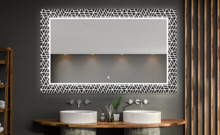 Apšviečiamas dekoratyvinis veidrodis voniai - triangless