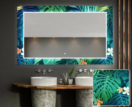 Apšviečiamas dekoratyvinis veidrodis voniai - tropical #1