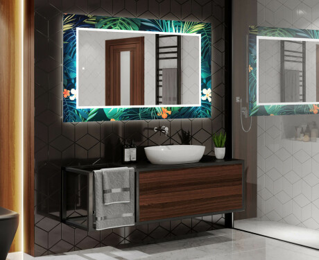Apšviečiamas dekoratyvinis veidrodis voniai - tropical #2