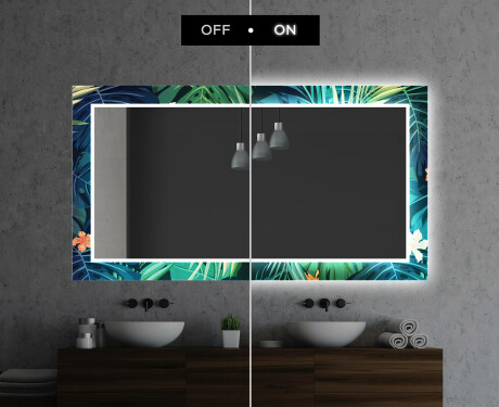 Apšviečiamas dekoratyvinis veidrodis voniai - tropical #7