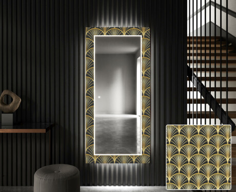 Dekoratyvinis veidrodis su LED apšvietimu prieškambariui - art deco #1