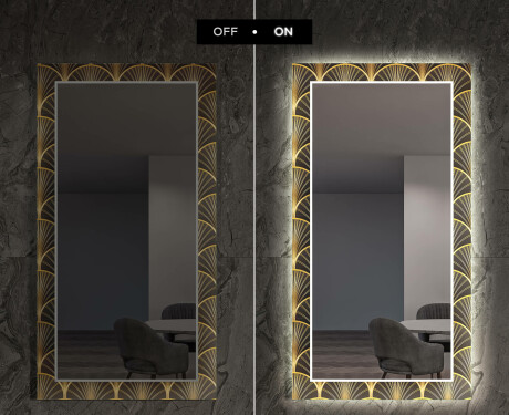 Dekoratyvinis veidrodis su LED apšvietimu prieškambariui - art deco #7