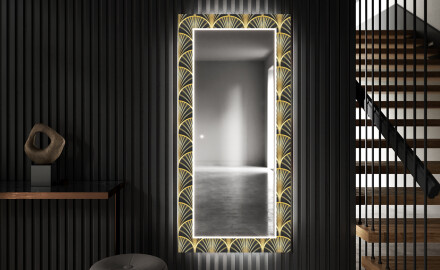 Dekoratyvinis veidrodis su LED apšvietimu prieškambariui - art deco