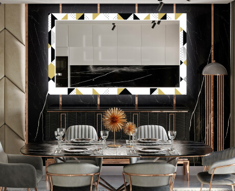 Dekoratyvinis veidrodis su LED apšvietimu valgomajam - geometric patterns #12
