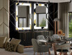Dekoratyvinis veidrodis su LED apšvietimu valgomajam - geometric patterns #2