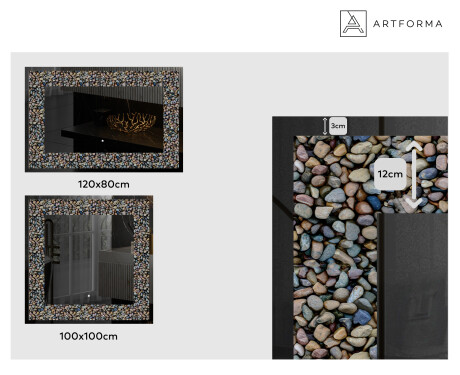 Apšviečiamas dekoratyvinis veidrodis LED - Natural Stones #2