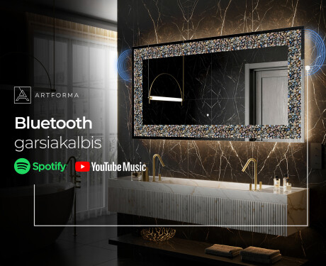 Apšviečiamas dekoratyvinis veidrodis LED - Natural Stones #7