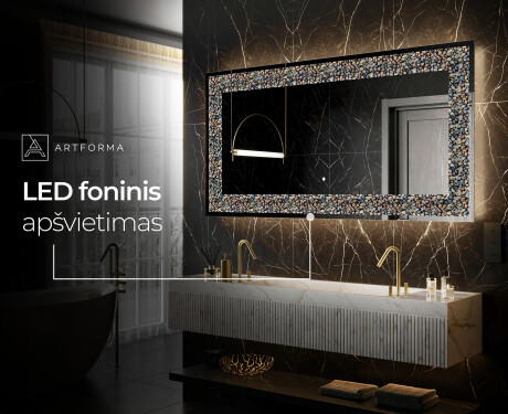 Apšviečiamas dekoratyvinis veidrodis LED - Natural Stones #9