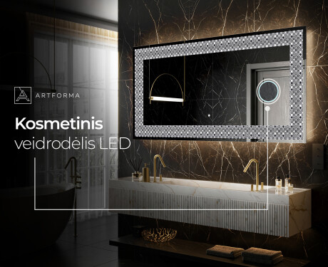 Apšviečiamas dekoratyvinis veidrodis LED - Geometric Symphony #7
