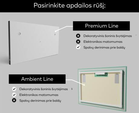Apšviečiamas dekoratyvinis veidrodis LED - Modern Masterpiece #2