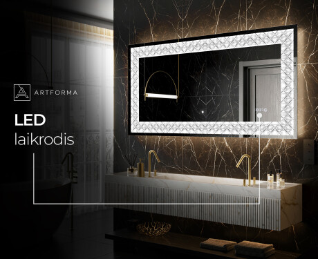 Apšviečiamas dekoratyvinis veidrodis LED - Marble Uplift #8