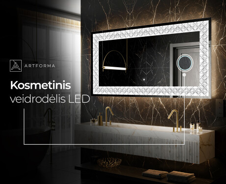 Apšviečiamas dekoratyvinis veidrodis LED - Marble Uplift #9