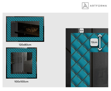 Apšviečiamas dekoratyvinis veidrodis LED - Blue Harmonies #2