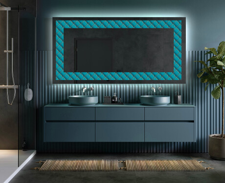 Apšviečiamas dekoratyvinis veidrodis LED - Blue Harmonies #5