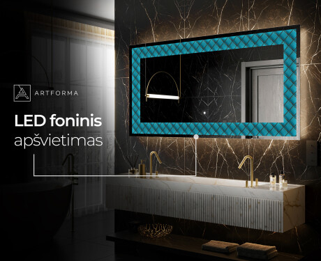 Apšviečiamas dekoratyvinis veidrodis LED - Blue Harmonies #6