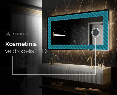 Apšviečiamas dekoratyvinis veidrodis LED - Blue Harmonies #9