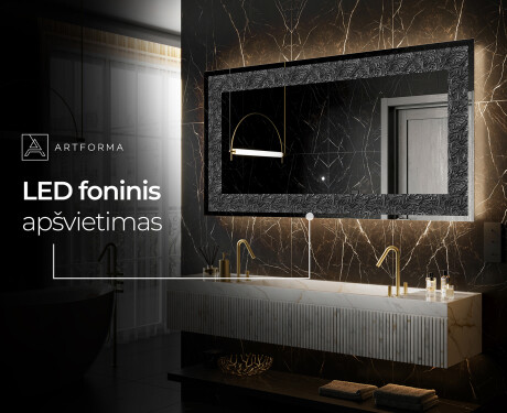 Apšviečiamas dekoratyvinis veidrodis LED - Dark Elegance #6
