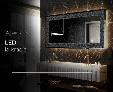 Apšviečiamas dekoratyvinis veidrodis LED - Dark Elegance #8