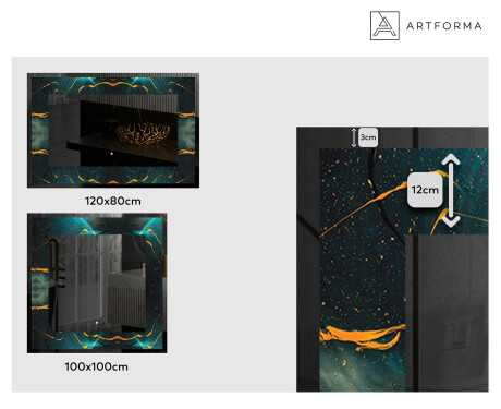 Apšviečiamas dekoratyvinis veidrodis LED - Spiraling vortex #2