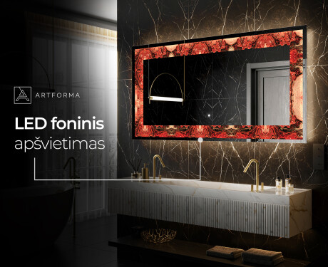 Apšviečiamas dekoratyvinis veidrodis LED - Fiery Reflections #6