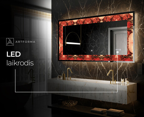Apšviečiamas dekoratyvinis veidrodis LED - Fiery Reflections #8