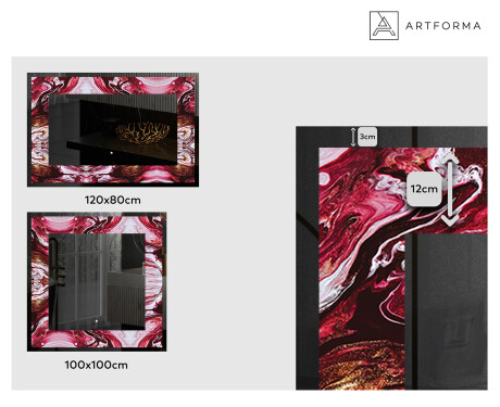 Apšviečiamas dekoratyvinis veidrodis LED - Ruby Rhythms #2