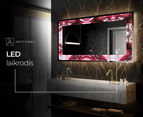 Apšviečiamas dekoratyvinis veidrodis LED - Ruby Rhythms #8