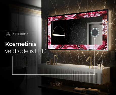 Apšviečiamas dekoratyvinis veidrodis LED - Ruby Rhythms #9