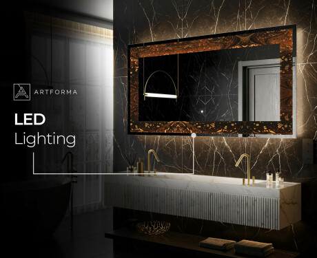 Apšviečiamas dekoratyvinis veidrodis LED - Amber Shell #6