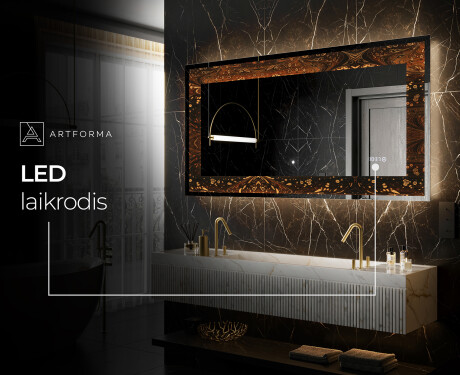 Apšviečiamas dekoratyvinis veidrodis LED - Amber Shell #8