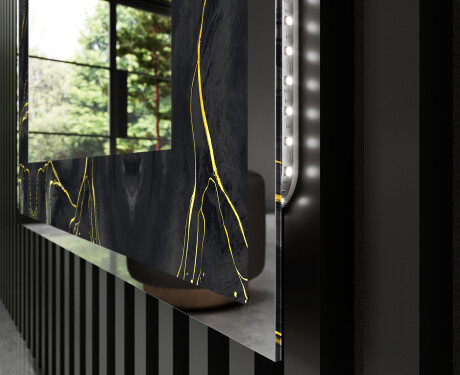 Apšviečiamas dekoratyvinis veidrodis LED - Golden Veins #3